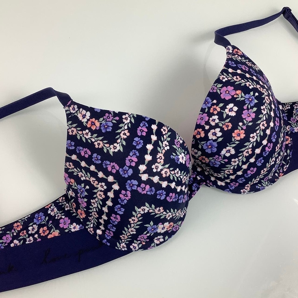 PINK Victoria’s Secret Wear Everywhere Push Up Floral Bra SZ 32C EUC